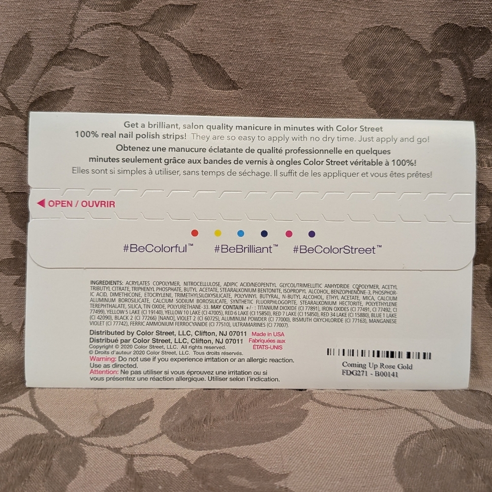 Color Street Coming Up Rose Gold Nail Polish Strips, New With Tags! - Picture 2 of 3